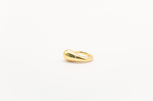 18K Gold Bold Tear Drop Ring