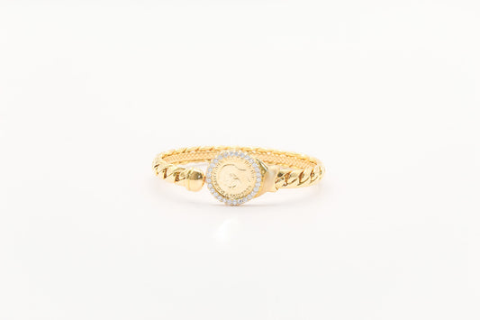 18K Gold Himo Coin Cuff Bracelet