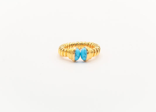 21K Gold Turquoise Himo Ring