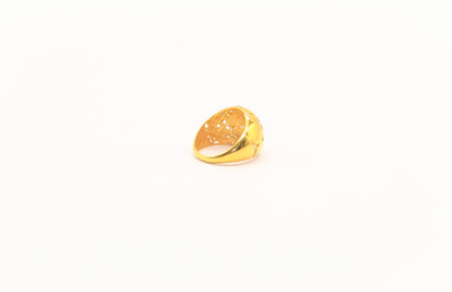 21K Gold Studded Dome Ring