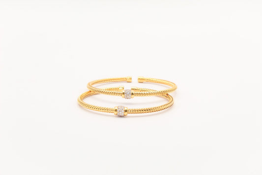 21K Gold Studded Himo Bracelet