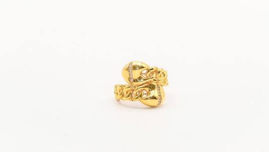 21K Gold Cuban Link Himo Ring