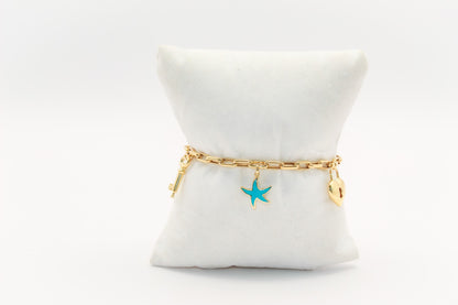 18K Gold Charm Bracelet