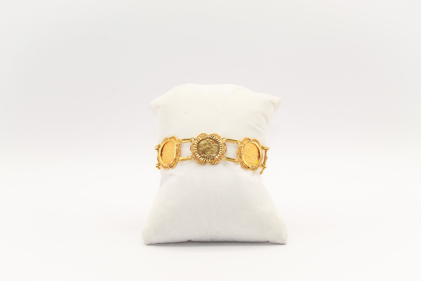 21K Gold English Coin Bracelet