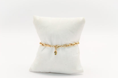 18K Gold Link Charm Bracelet