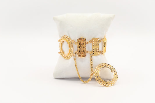 21K Gold Leaf Coin Bracelet