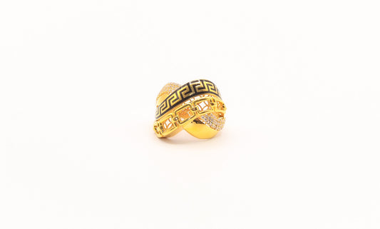 21k Gold Greek Key Ring