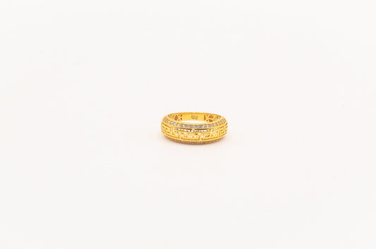 21k Gold Simple Greek Key Ring