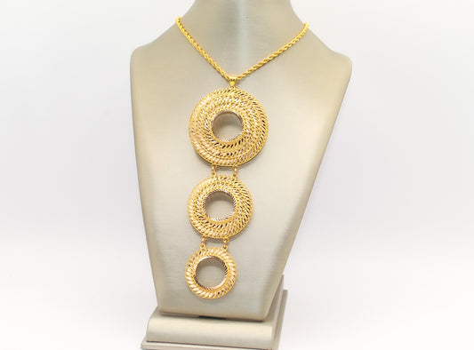 21K Gold Triple Coin Pendant