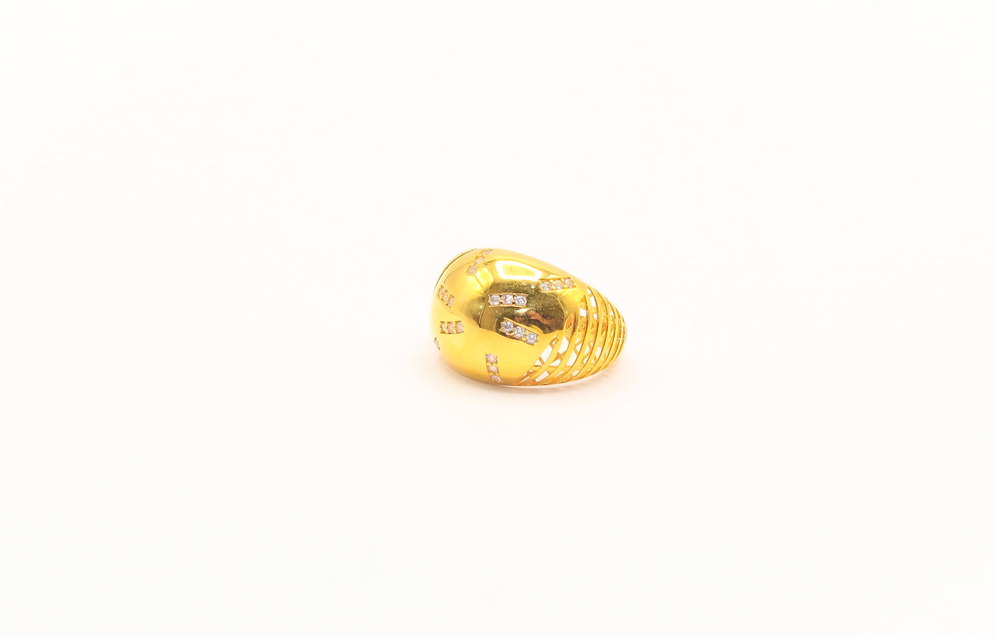 21K Gold Studded Dome Ring