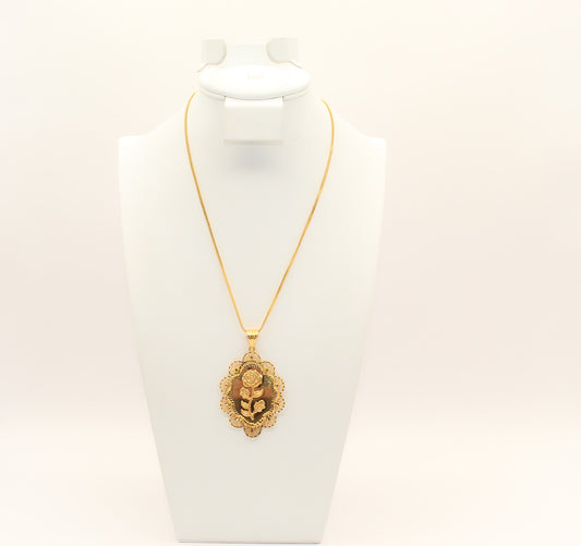 21K Gold Rose Pendant
