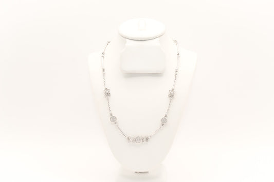18k White Gold Diamond Ornate Necklace