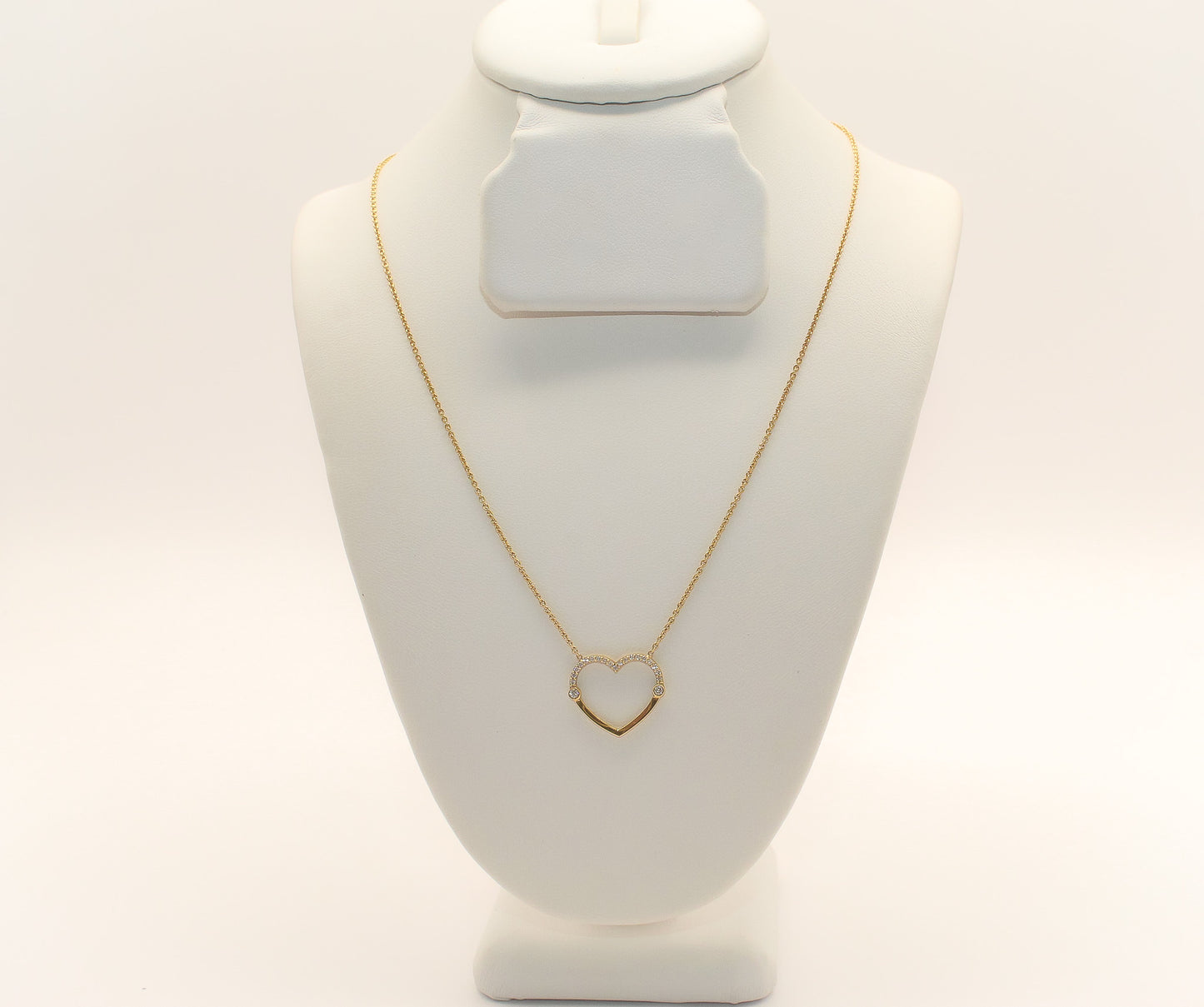 18K Gold Diamond Heart Necklace