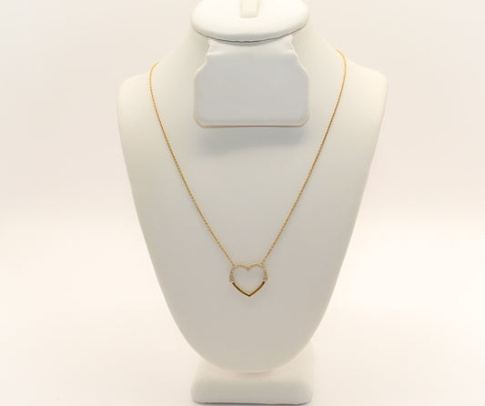 18K Gold Diamond Heart Necklace