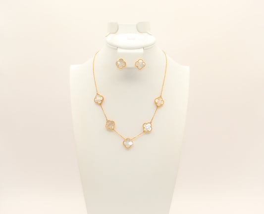 21K Gold Mother of Pearl Half Set