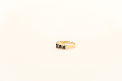 14K Gold Marquise Cut Sapphire Diamond Ring