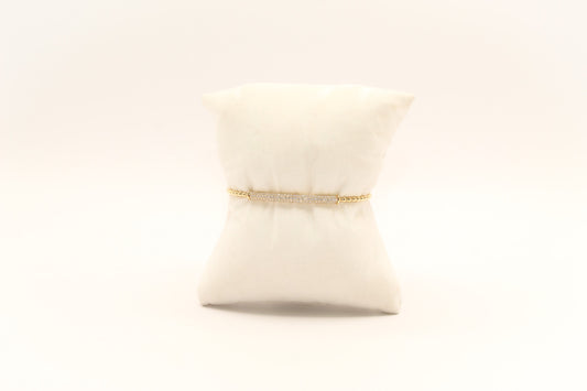 14K Gold Diamond Beaded Bangle Bracelet