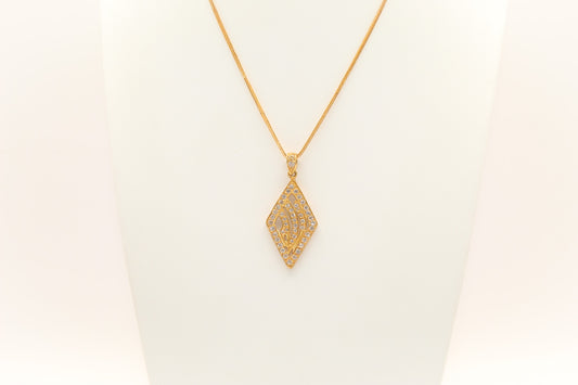 21K Gold Studded Allah Pendant