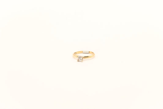 14K Gold Princess Cut Diamond Solitaire Ring