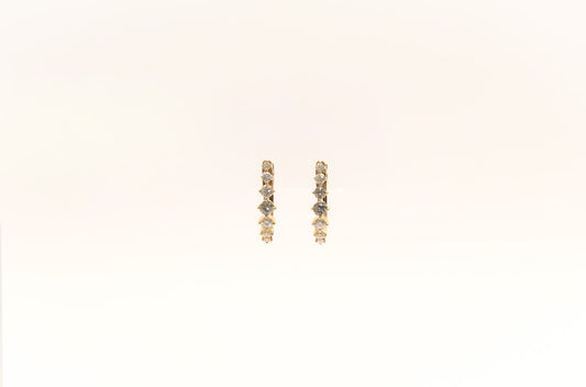14K Gold Diamond Huggies