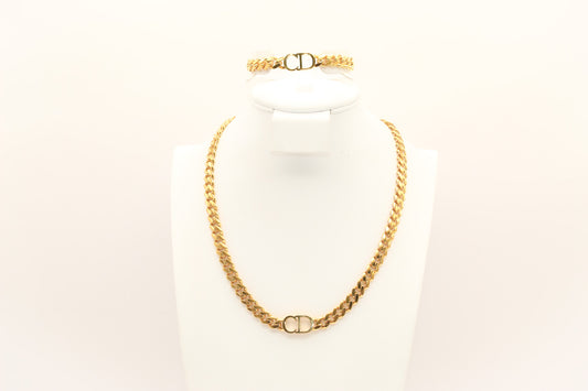 21K Gold Cuban Link Set