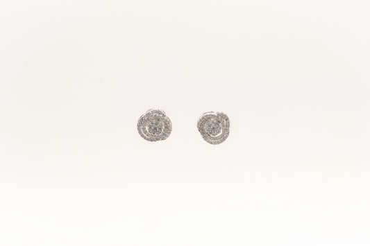 18K White Gold Diamond Stud Earrings