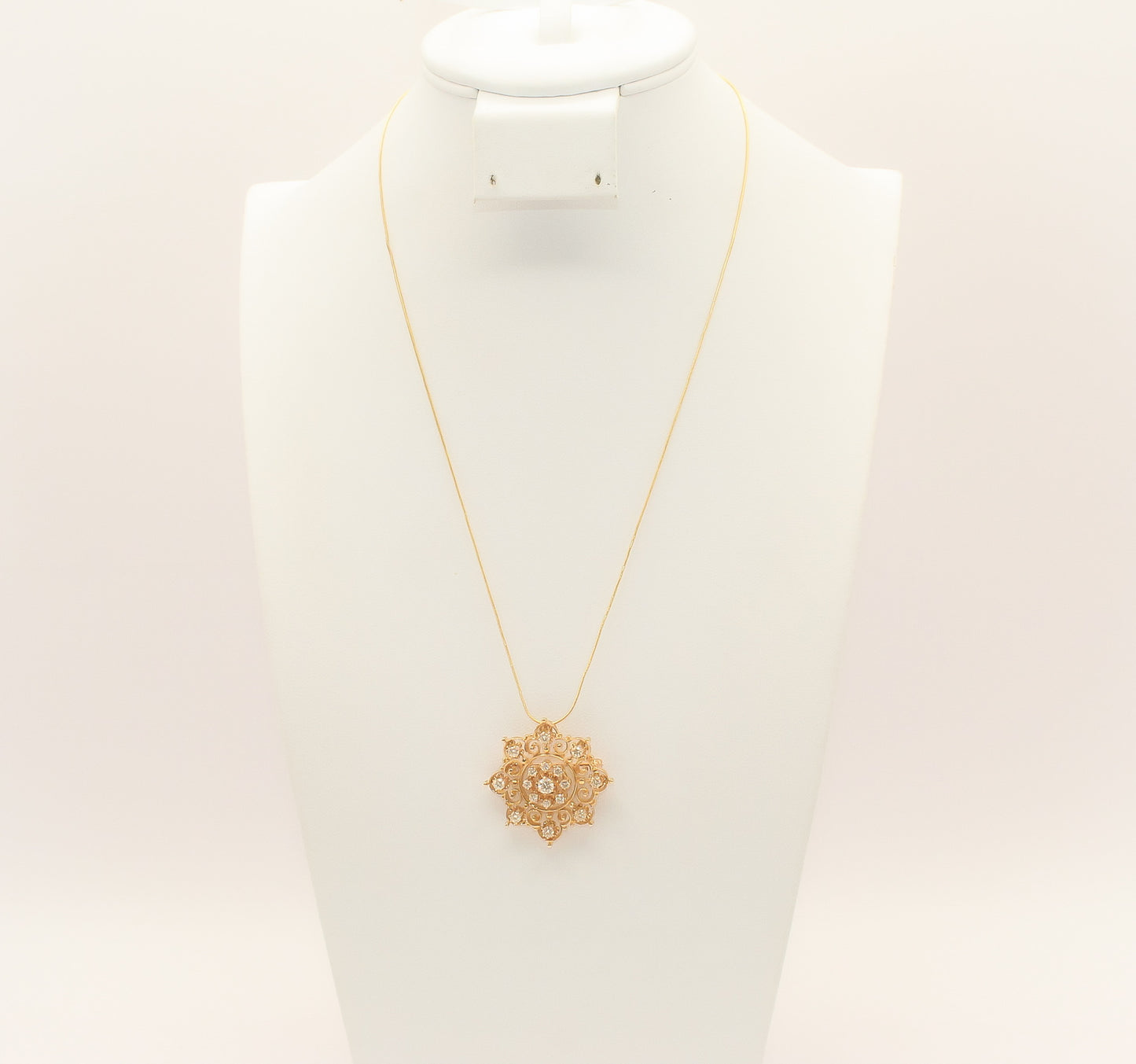 14K Gold 2 Carat Diamond Pin / Necklace
