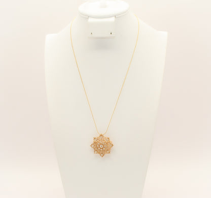 14K Gold 2 Carat Diamond Pin / Necklace