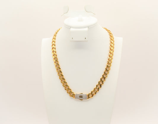 21K Gold Monaco Chain
