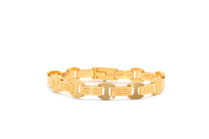 21K Gold Greek Key Solid Bracelet