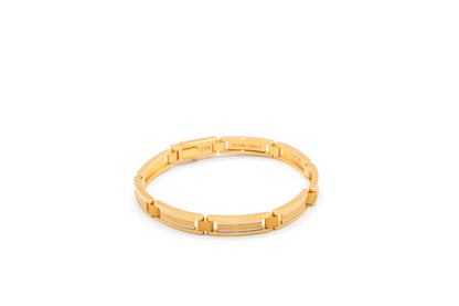 21K Gold Two Tone Solid Bracelet