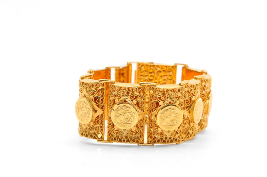 21K Gold Coin Bracelet