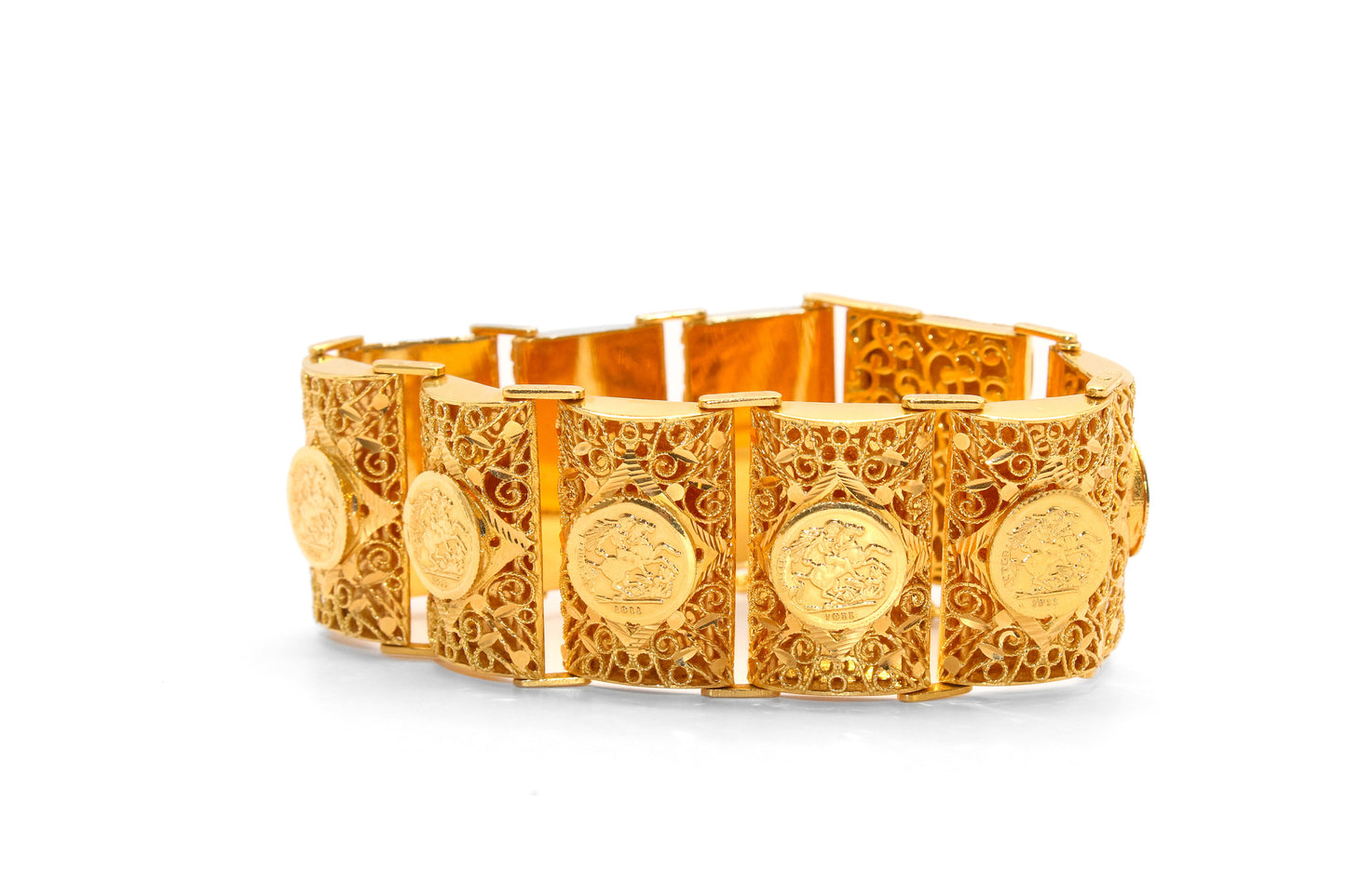 21K Gold Coin Bracelet