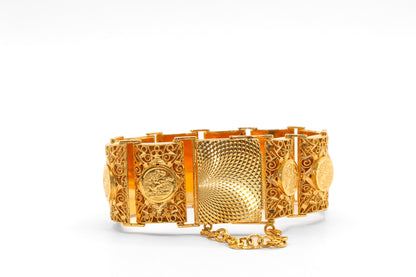 21K Gold Coin Bracelet