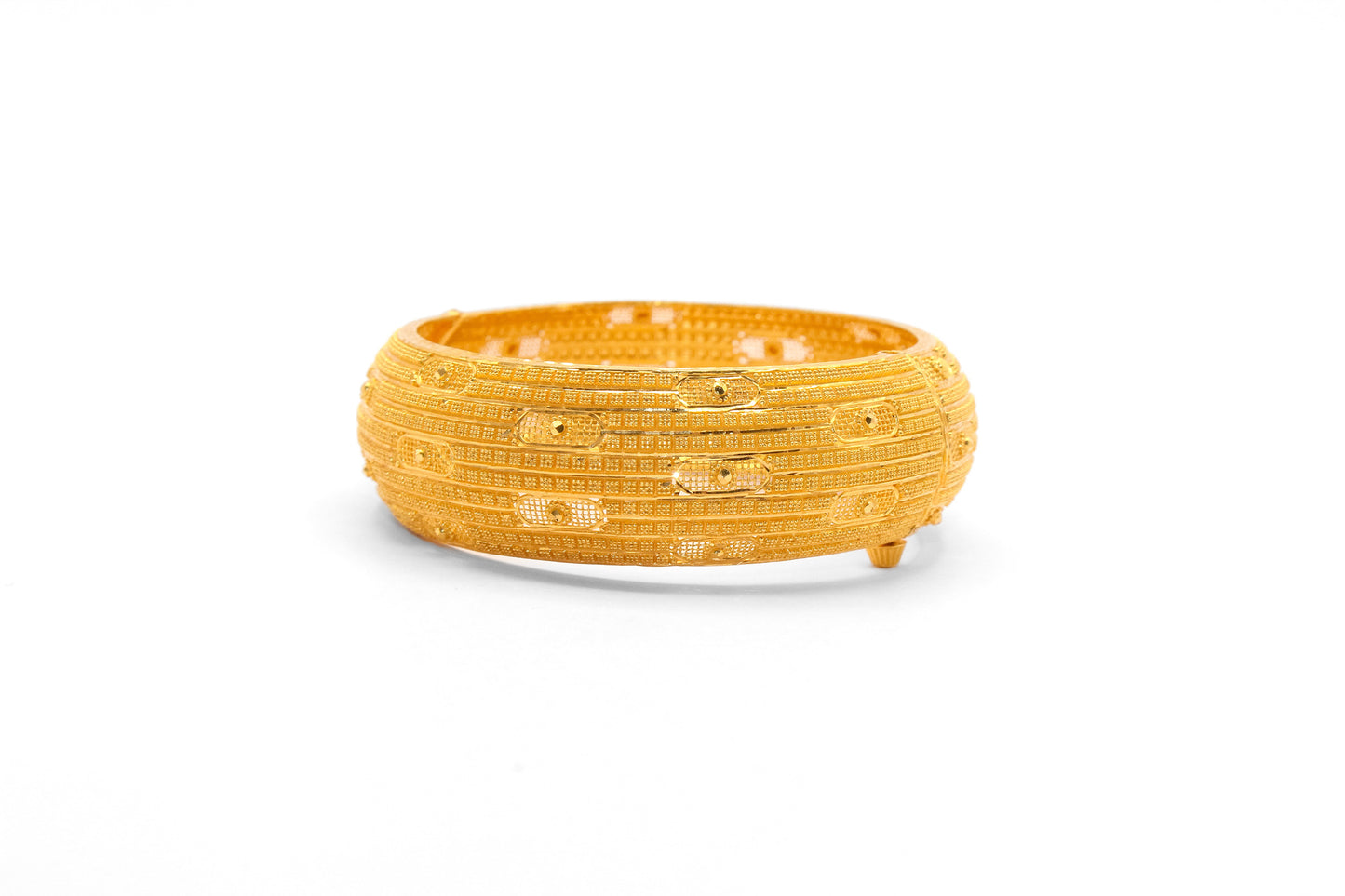 21K Gold Indian Style Wide Bangle Bracelet