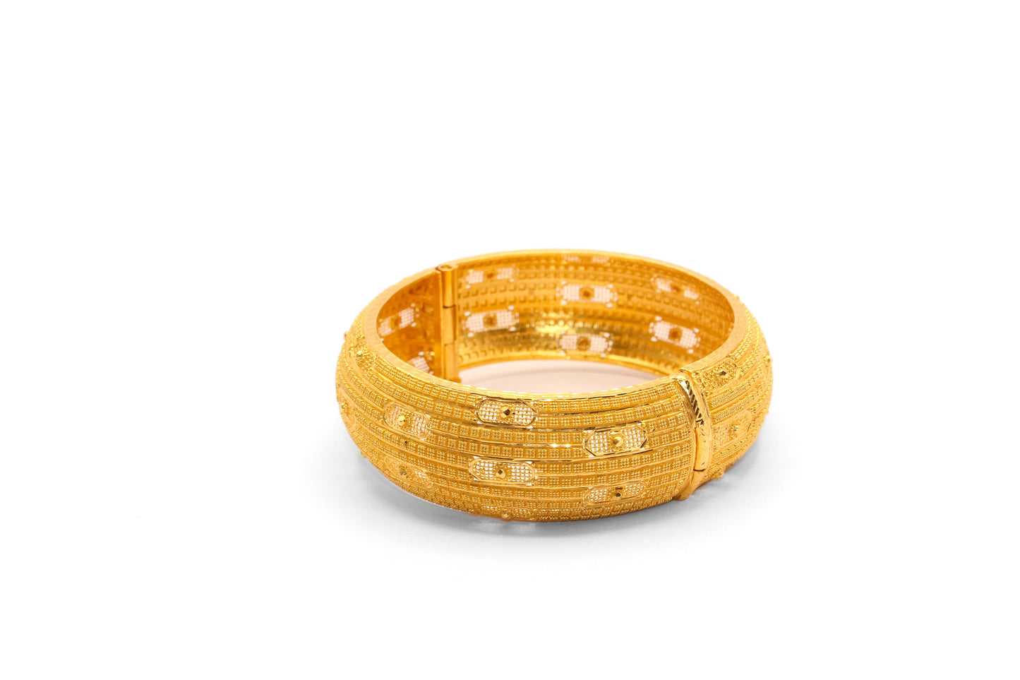 21K Gold Indian Style Wide Bangle Bracelet