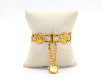 21K Gold Turkish Coin Bracelet
