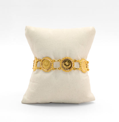 21K Gold Turkish Coin Bracelet