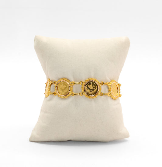 21K Gold Turkish Coin Bracelet