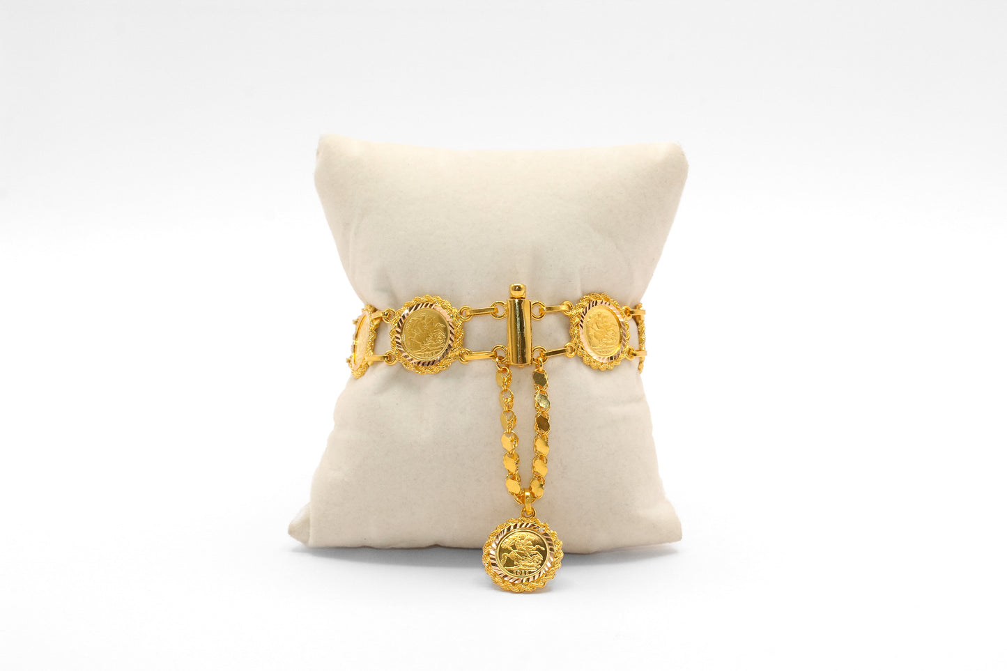 21K Gold English Coin Bracelet