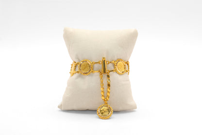 21K Gold English Coin Bracelet