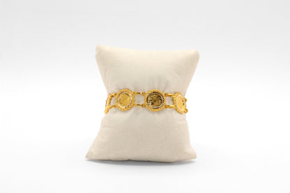21K Gold English Coin Bracelet