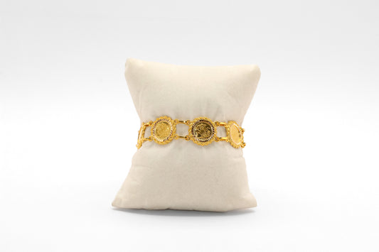 21K Gold English Coin Bracelet