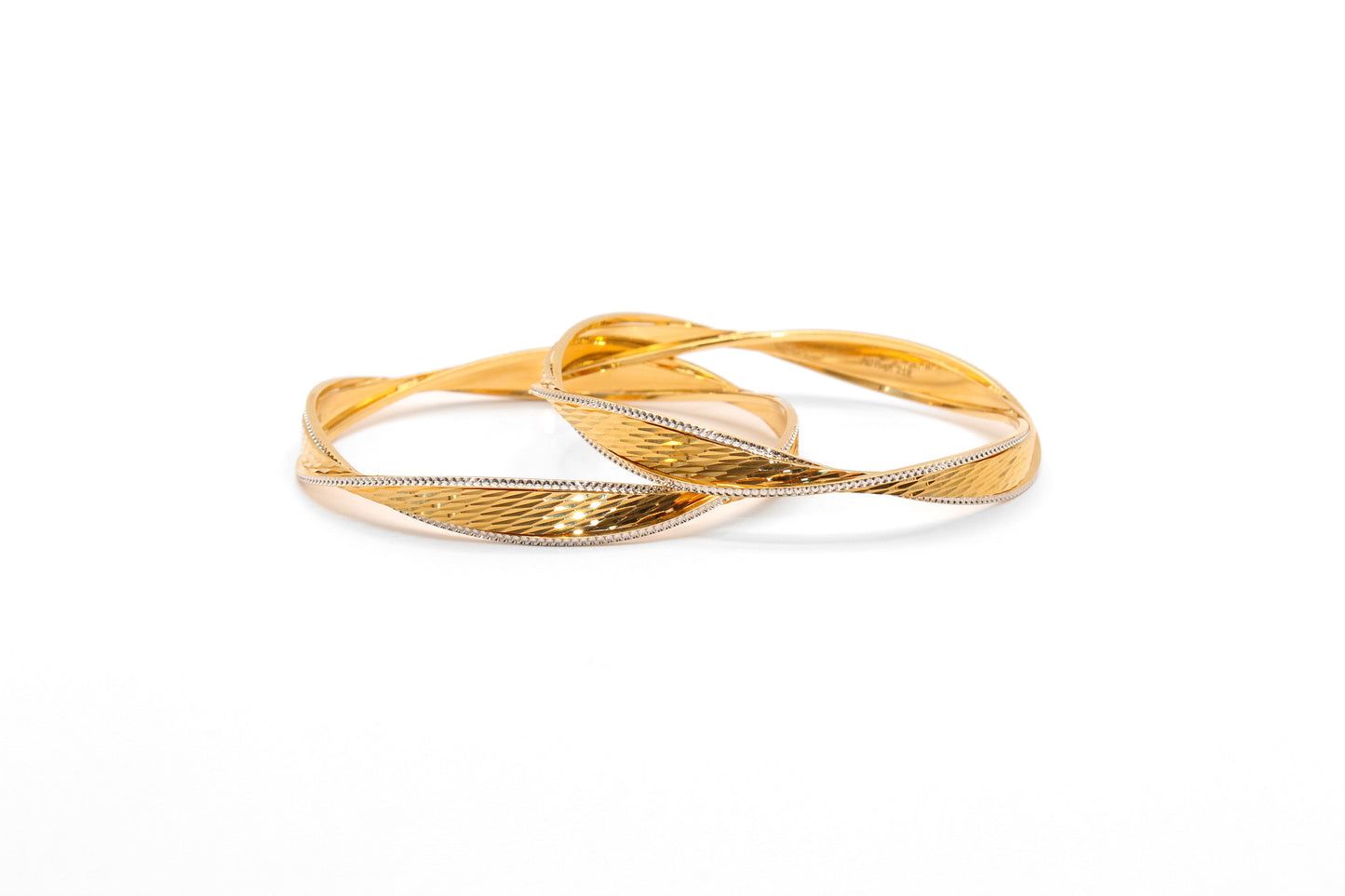 21K Gold Two Tone Bangles