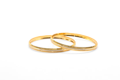 21K Gold Medium Two Tone Bangles