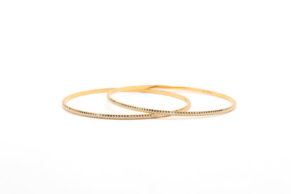 21K Gold Thin Two Tone Bangles