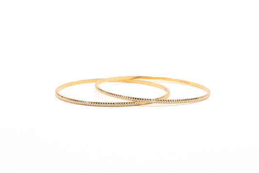 21K Gold Thin Two Tone Bangles