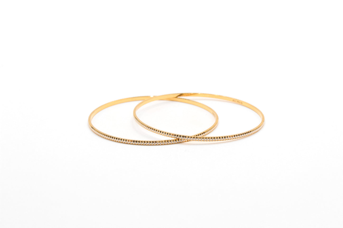 21K Gold Thin Two Tone Bangles