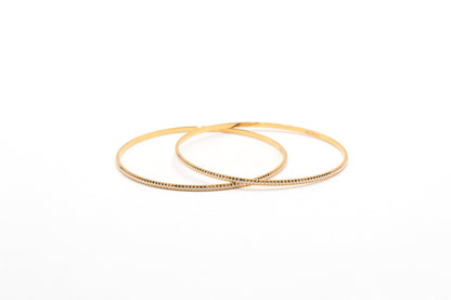 21K Gold Thin Two Tone Bangles