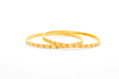 21K Gold Honey Comb Bangles